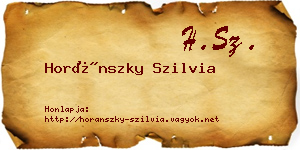 Horánszky Szilvia névjegykártya