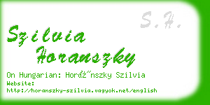 szilvia horanszky business card